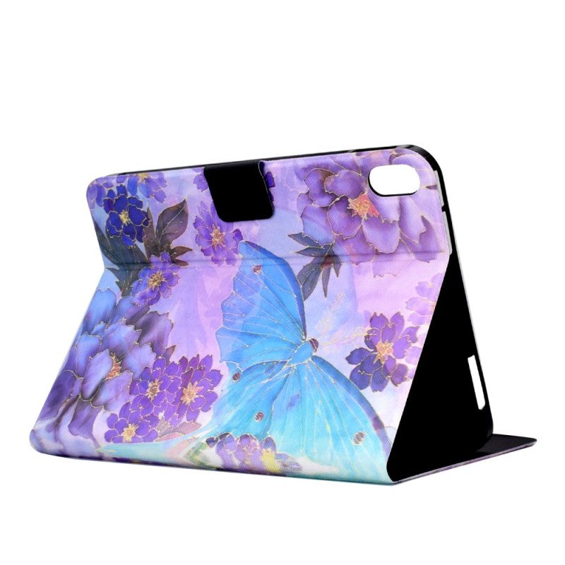 Lederhüllen Samsung Galaxy Tab S11 Handyhülle Pfingstrosen Und Schmetterlinge