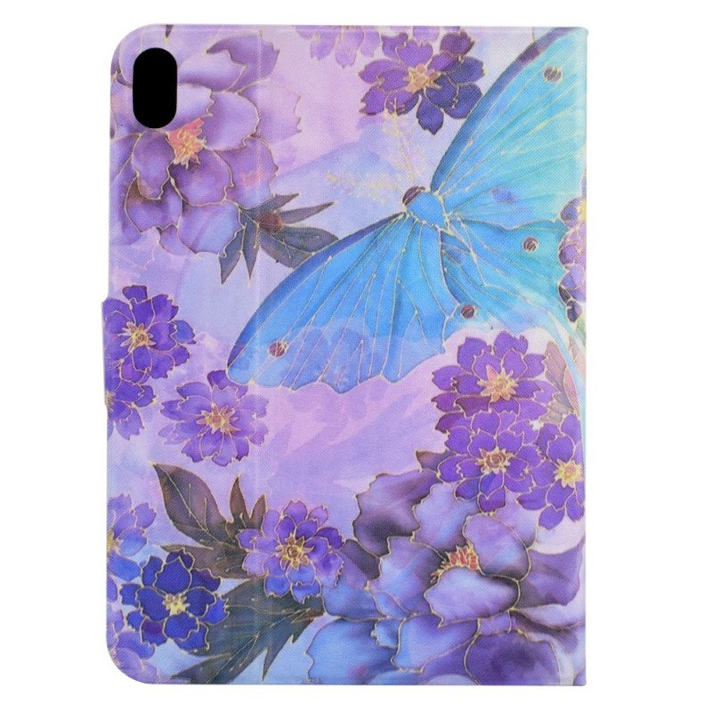Lederhüllen Samsung Galaxy Tab S11 Handyhülle Pfingstrosen Und Schmetterlinge