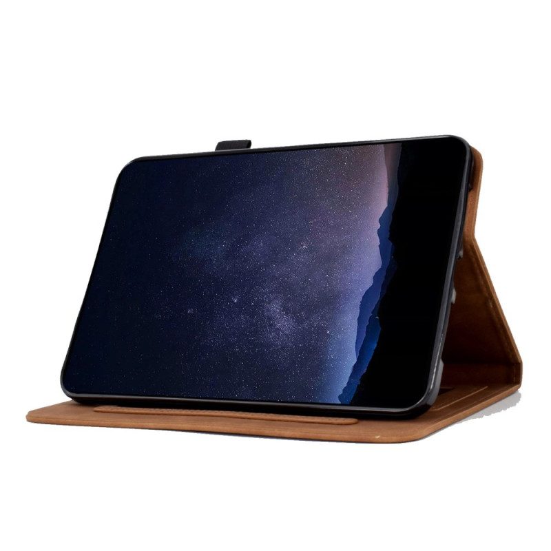 Lederhüllen Samsung Galaxy Tab S11 Handyhülle Wildleder-blumen- Und Schmetterlingseffekt