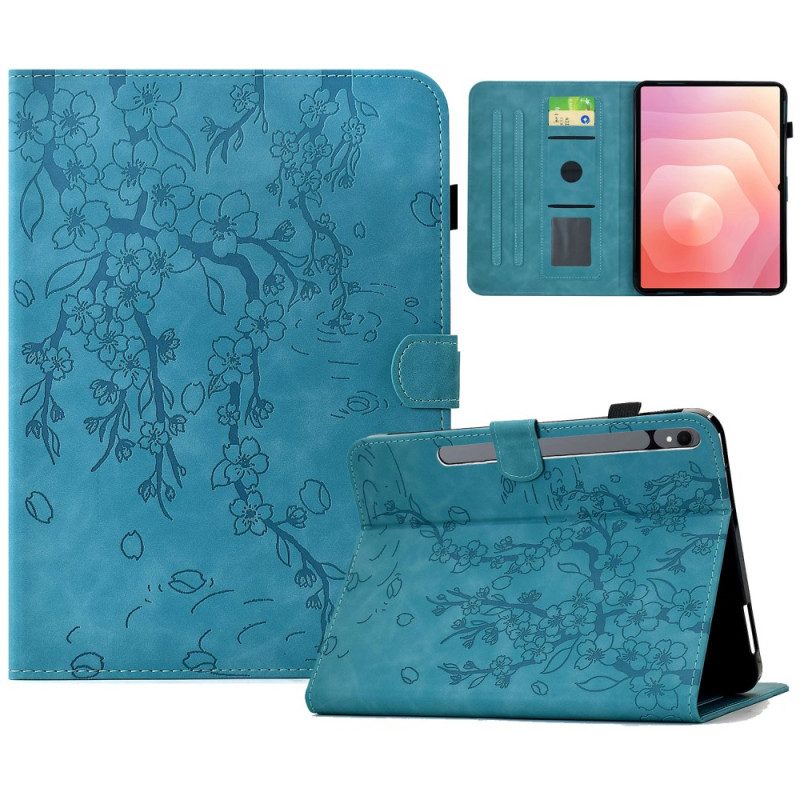 Lederhüllen Samsung Galaxy Tab S11 Handyhülle Wildleder-blumenmuster