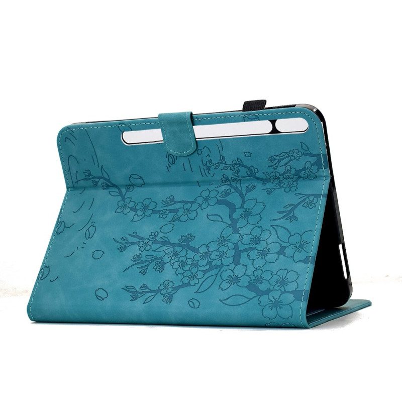 Lederhüllen Samsung Galaxy Tab S11 Handyhülle Wildleder-blumenmuster