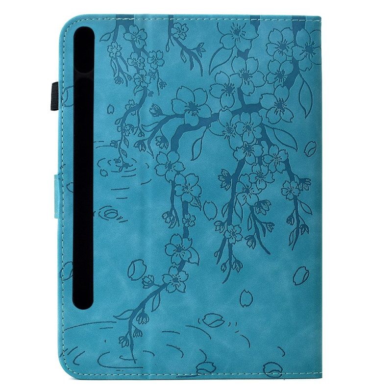Lederhüllen Samsung Galaxy Tab S11 Handyhülle Wildleder-blumenmuster
