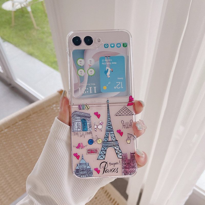 Hülle Samsung Galaxy Z Flip 5 Handyhülle Transparentes Paris