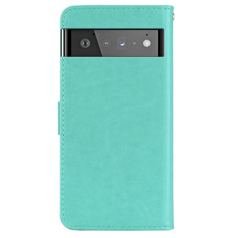 Lederhüllen Für Google Pixel 6 Pro Eulen-mandala Und Schlüsselband