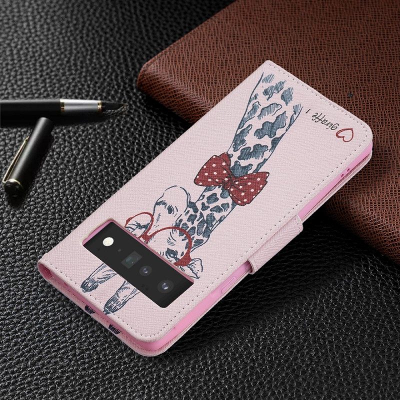 Lederhüllen Für Google Pixel 6 Pro Kluge Giraffe