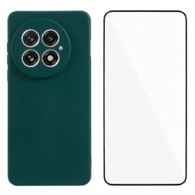 Hülle Oneplus 13 Handyhülle 2-in-1 Displayschutzfolie: Flexibles Silikon Mit Displayschutzfolie Aus Gehärtetem Glas