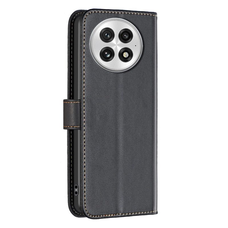 Lederhüllen Für Oneplus 13 Klassische Binfen-farbe