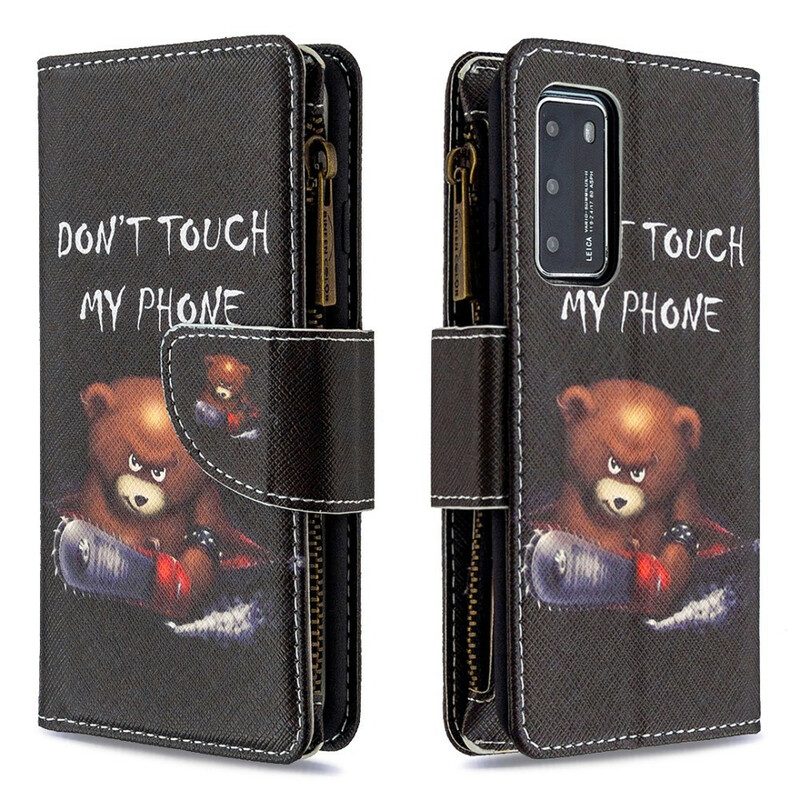 Lederhüllen Für Huawei P40 Taschenbär Mit Reißverschluss