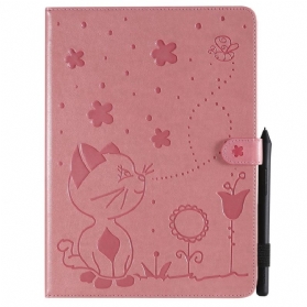 Lederhüllen Für iPad Air (2022) (2020) Katze Und Bienen
