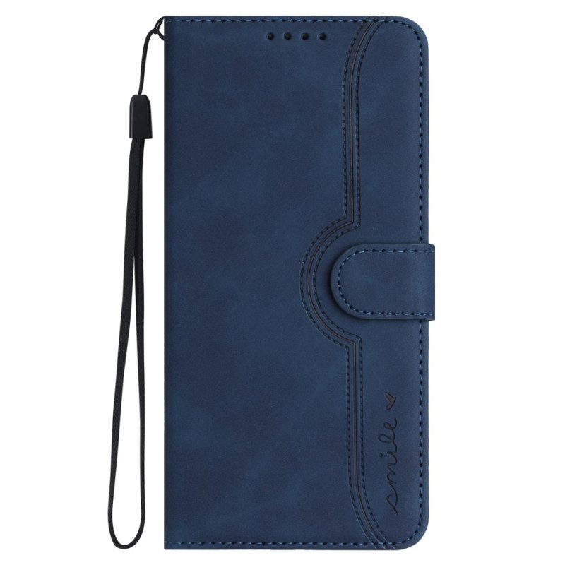 Lederhüllen Für Samsung Galaxy S24 Ultra 5g Lächeln Mit Lanyard