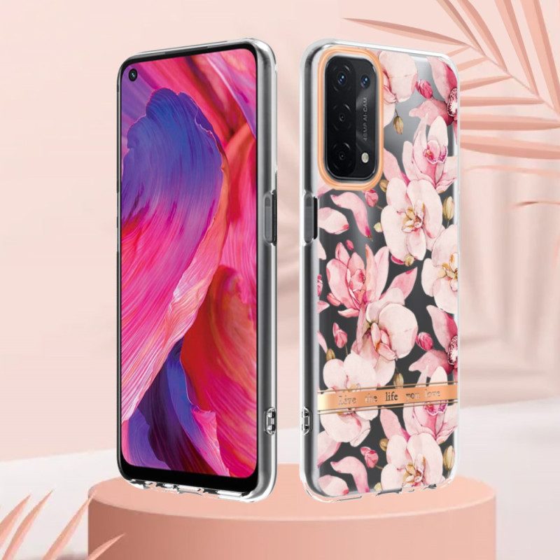 Hülle Für Oppo A54 5G / A74 5G Nahtlose Blumen