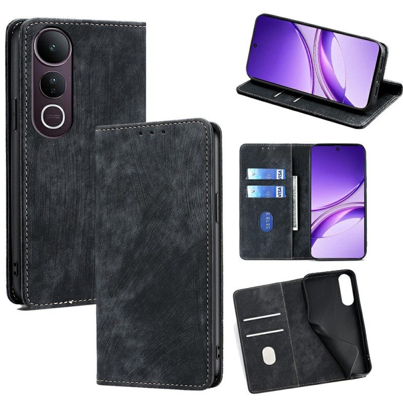 Flip Case Vivo V50 Lite 5g Handyhülle Rfid-schutz Durch Wildlederoptik