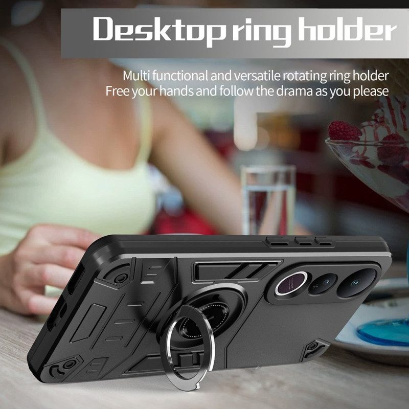 Hülle Für Vivo V50 Lite 5g Drehbarer Ständer Und Verstärkter Schutz