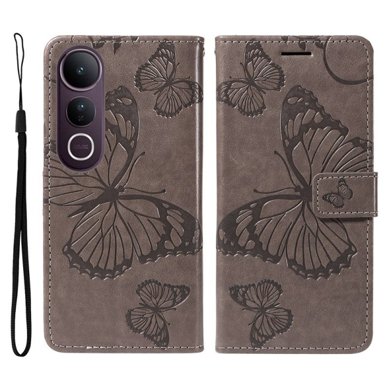 Lederhüllen Vivo V50 Lite 5g Handyhülle Riesige Schmetterlinge
