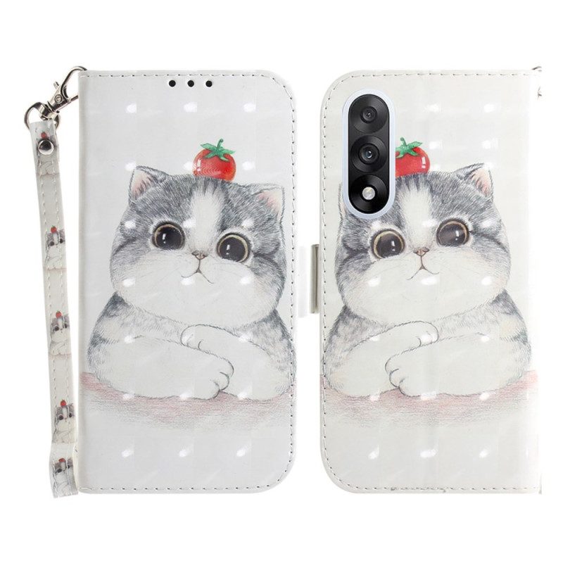 Lederhüllen Für Oneplus Nord 5 Niedliche Katzenriemen