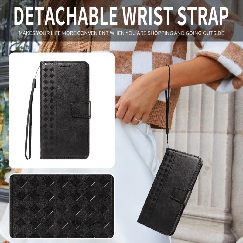 Lederhüllen Für Oneplus Nord 5 Rautenbordüre