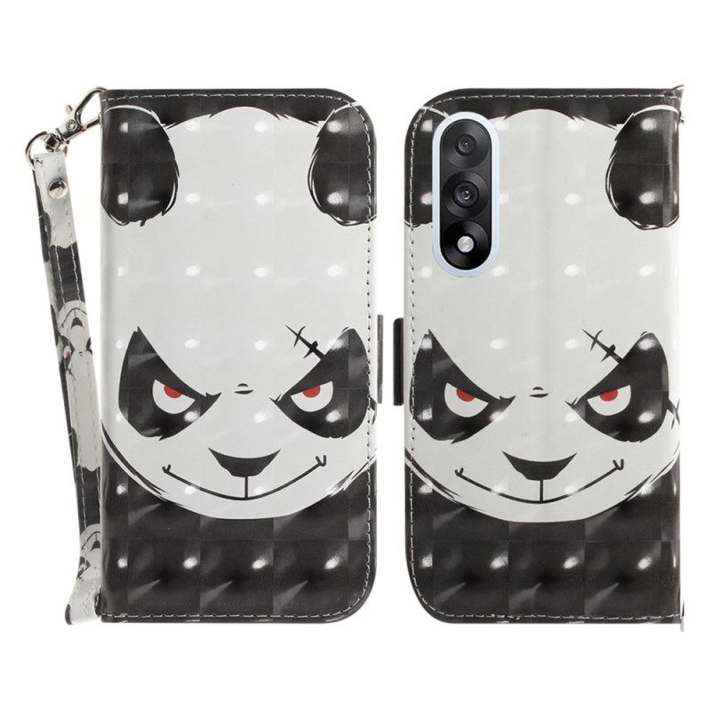 Lederhüllen Für Oneplus Nord 5 Wütender Riemchen-panda