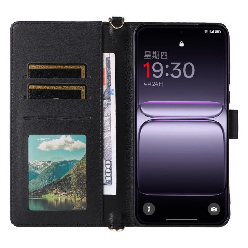 Lederhüllen Oneplus Nord 5 Gesteppt Mit Schultergurt Riemen