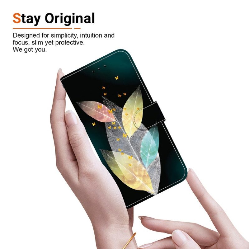 Lederhüllen Oneplus Nord 5 Handyhülle Bunte Federn