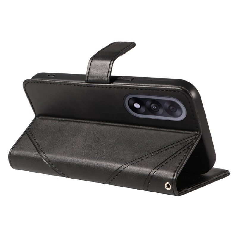 Lederhüllen Oneplus Nord 5 Handyhülle Zweifarbiges Geometrisches Muster