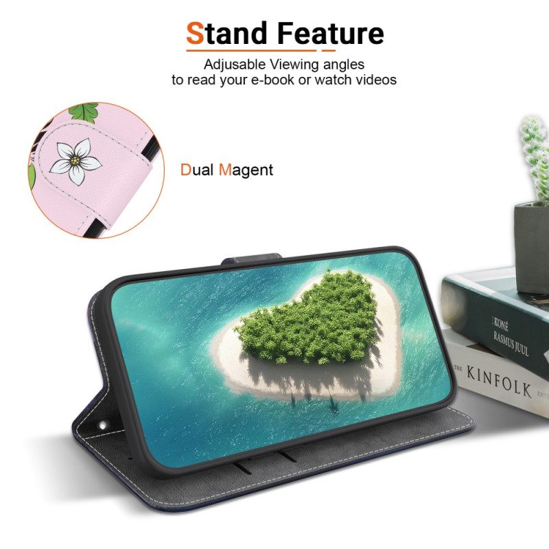 Lederhüllen Oneplus Nord 5 Lilien