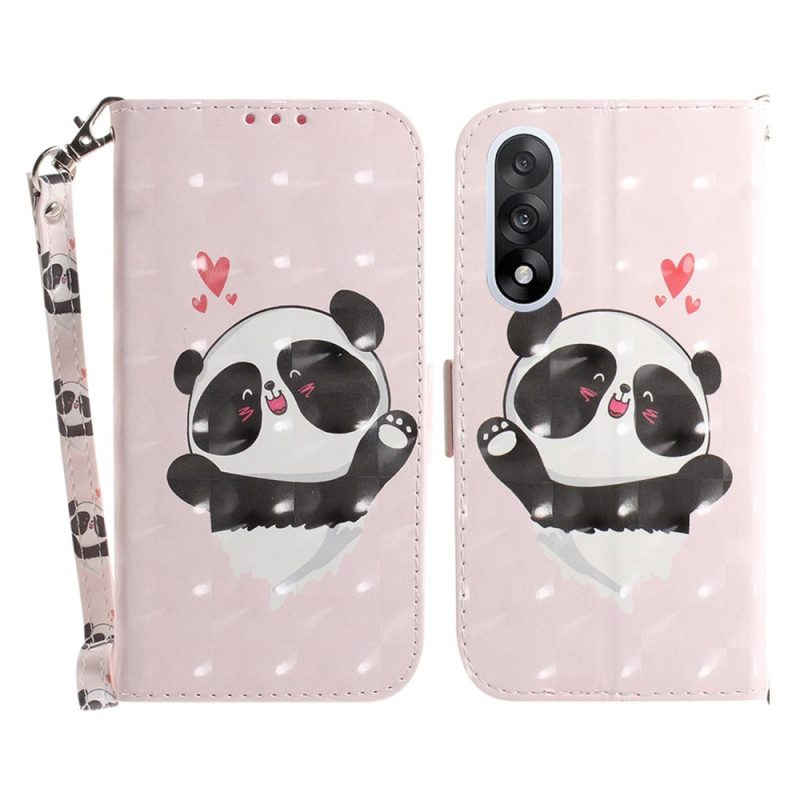 Lederhüllen Oneplus Nord 5 Riemchen-panda-liebe