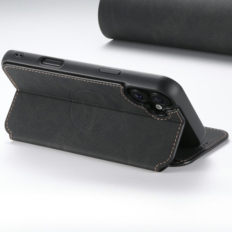 Flip Case Für iPhone 17 Magsafe-kompatibles Leder
