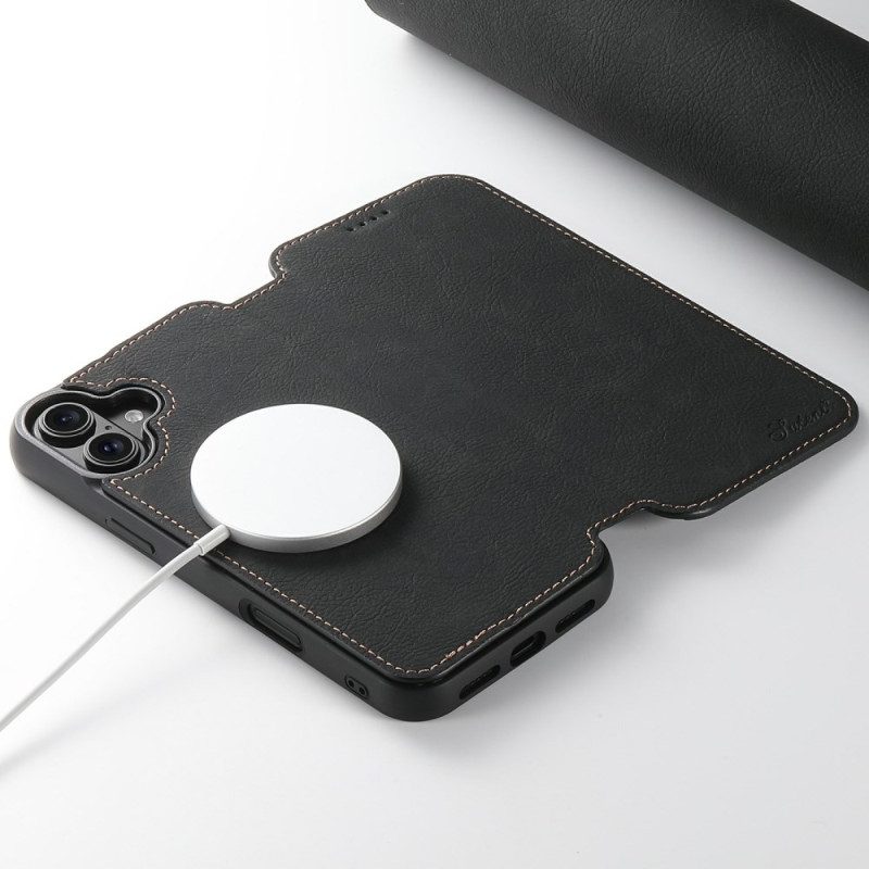 Flip Case Für iPhone 17 Magsafe-kompatibles Leder