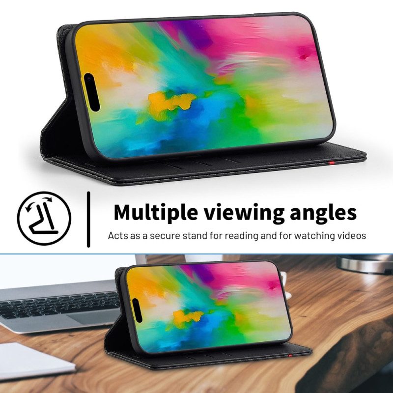 Flip Case iPhone 17 Handyhülle Carbonfaser Lc.imeeke