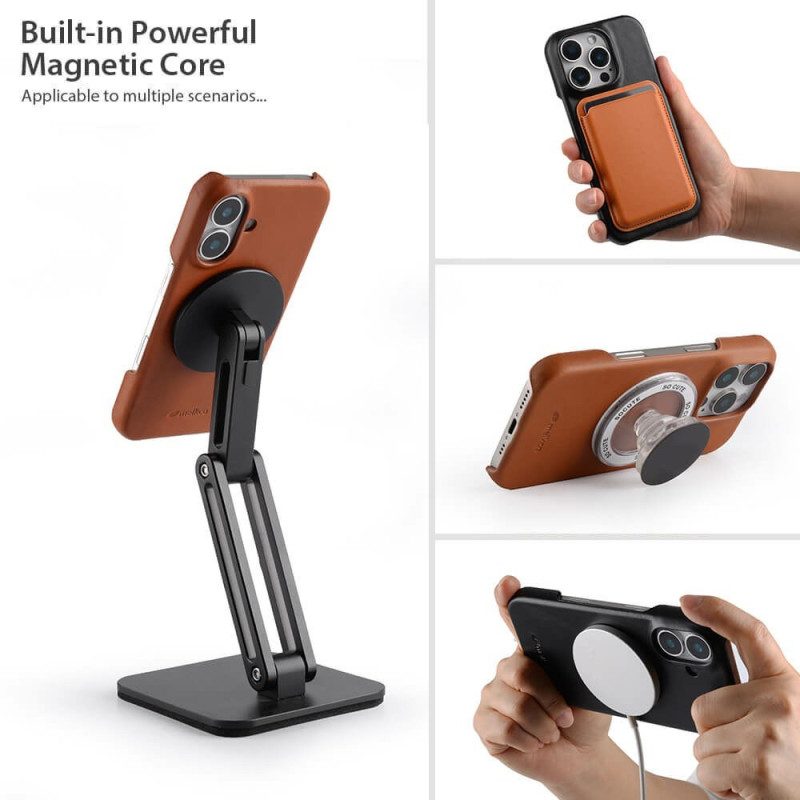 Hülle Für iPhone 17 Magsafe-kompatibel Gewachstes Leder