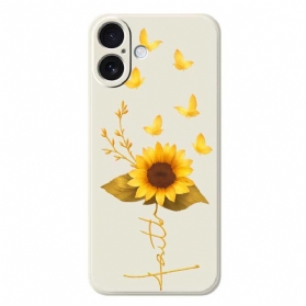 Hülle Für iPhone 17 Sonnenblume Aus Flüssigsilikon