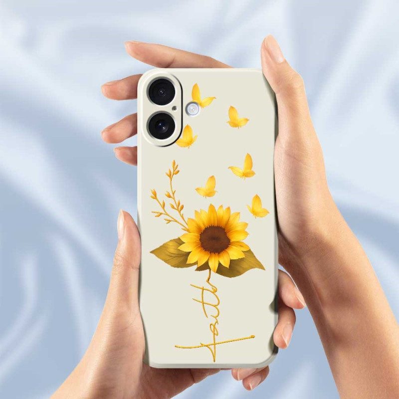 Hülle Für iPhone 17 Sonnenblume Aus Flüssigsilikon