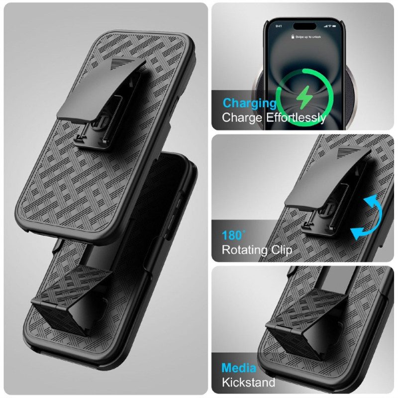 Hülle iPhone 17 Ausziehbar Mit Ständer Und Clip