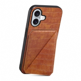 Hülle iPhone 17 Kartenetui In Krokodiloptik