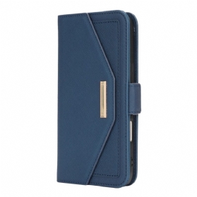 Lederhüllen iPhone 17 Handyhülle Geldbörse Mit Schulterriemen Und Spiegel