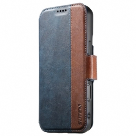 Lederhüllen iPhone 17 Handyhülle Magsafe Zweifarbiges Strukturiertes Leder