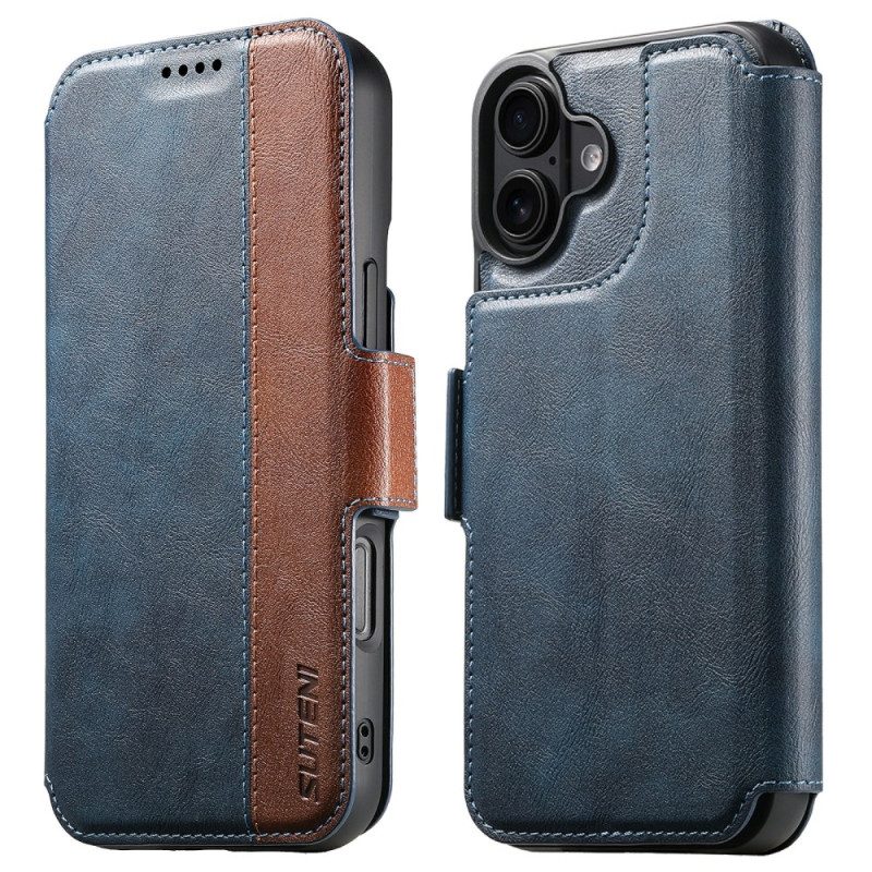 Lederhüllen iPhone 17 Handyhülle Magsafe Zweifarbiges Strukturiertes Leder