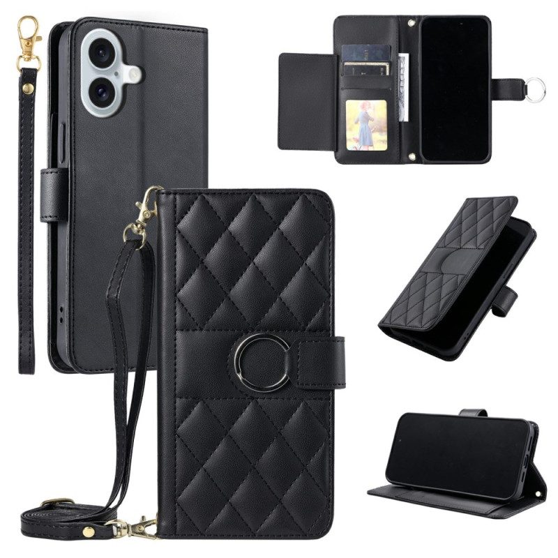 Lederhüllen iPhone 17 Premium-design Mit Trageband Und Schulterriemen