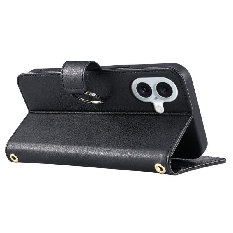 Lederhüllen iPhone 17 Premium-design Mit Trageband Und Schulterriemen