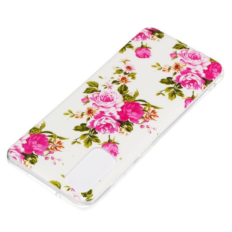 Hülle Für Samsung Galaxy S20 Fluoreszierende Freiheitsblumen