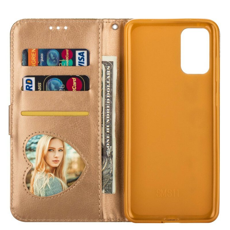 Lederhüllen Für Samsung Galaxy S20 Glitzer-geldbörse