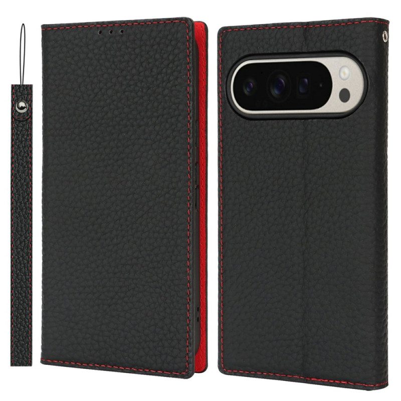 Flip Case Für Google Pixel 10 Pro Xl Leder Mit Riemen