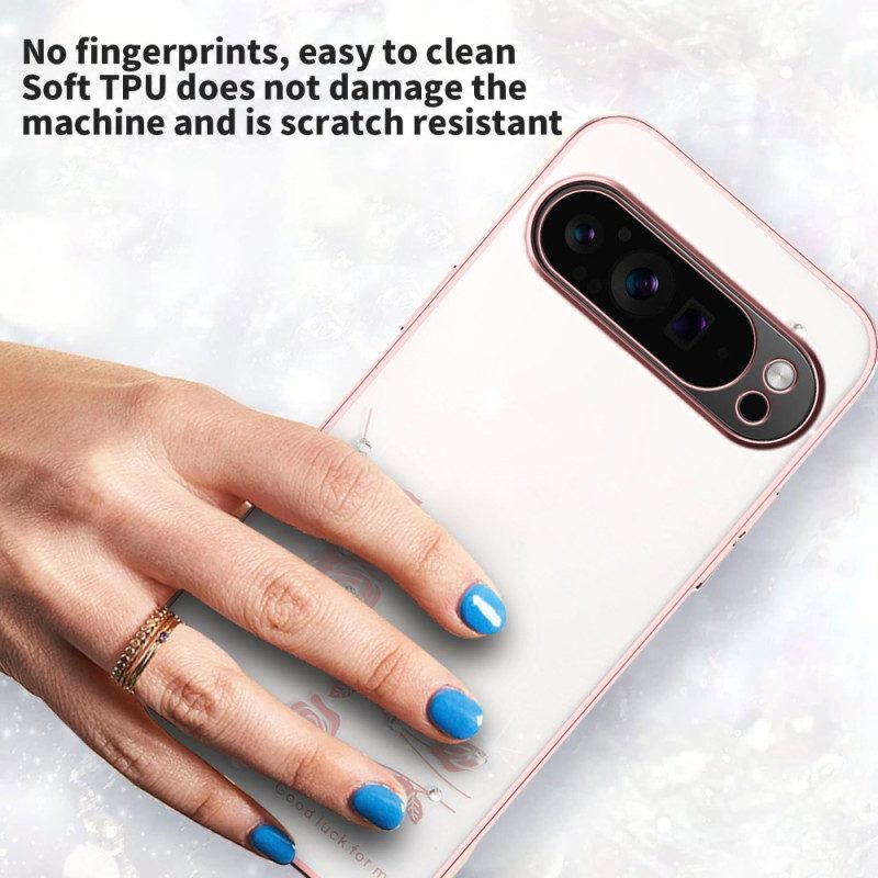 Hülle Google Pixel 10 Pro Xl Blumendekoration Und Strasssteine