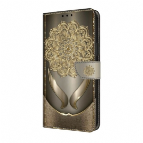 Lederhüllen Für Google Pixel 10 Pro Xl Goldenes Blumenmuster