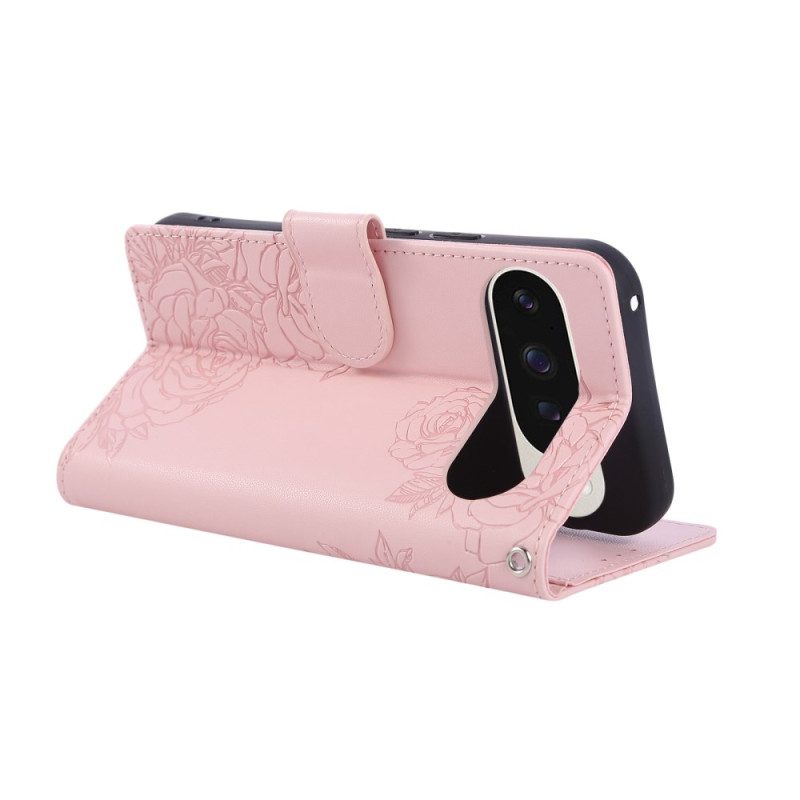 Lederhüllen Für Google Pixel 10 Pro Xl Rosenmuster