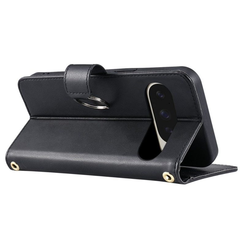 Lederhüllen Google Pixel 10 Pro Xl Handyhülle Gesteppt Und Mit Ring