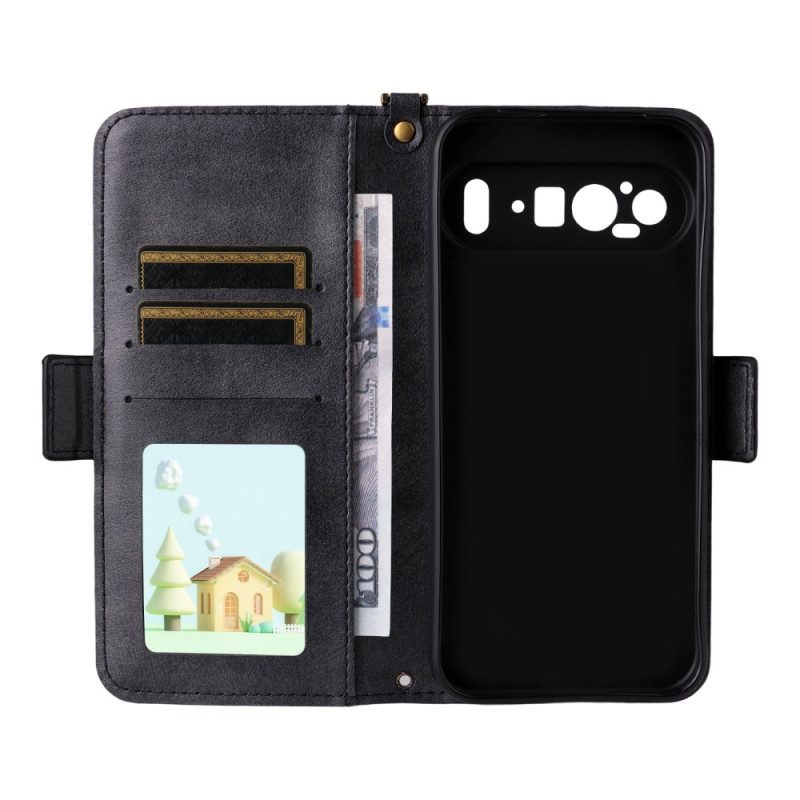 Lederhüllen Google Pixel 10 Pro Xl Handyhülle Vintage-hülle Mit Schultergurt