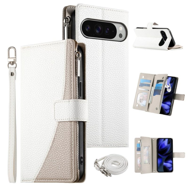 Lederhüllen Google Pixel 10 Pro Xl Handyhülle Zweifarbige Geldbörse