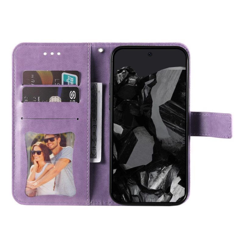 Lederhüllen Google Pixel 10 Pro Xl Mandala-print Mit Riemen