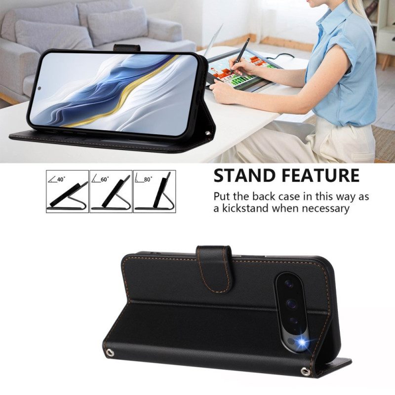 Lederhüllen Google Pixel 10 Pro Xl Schlichtes Kunstleder Mit Riemen